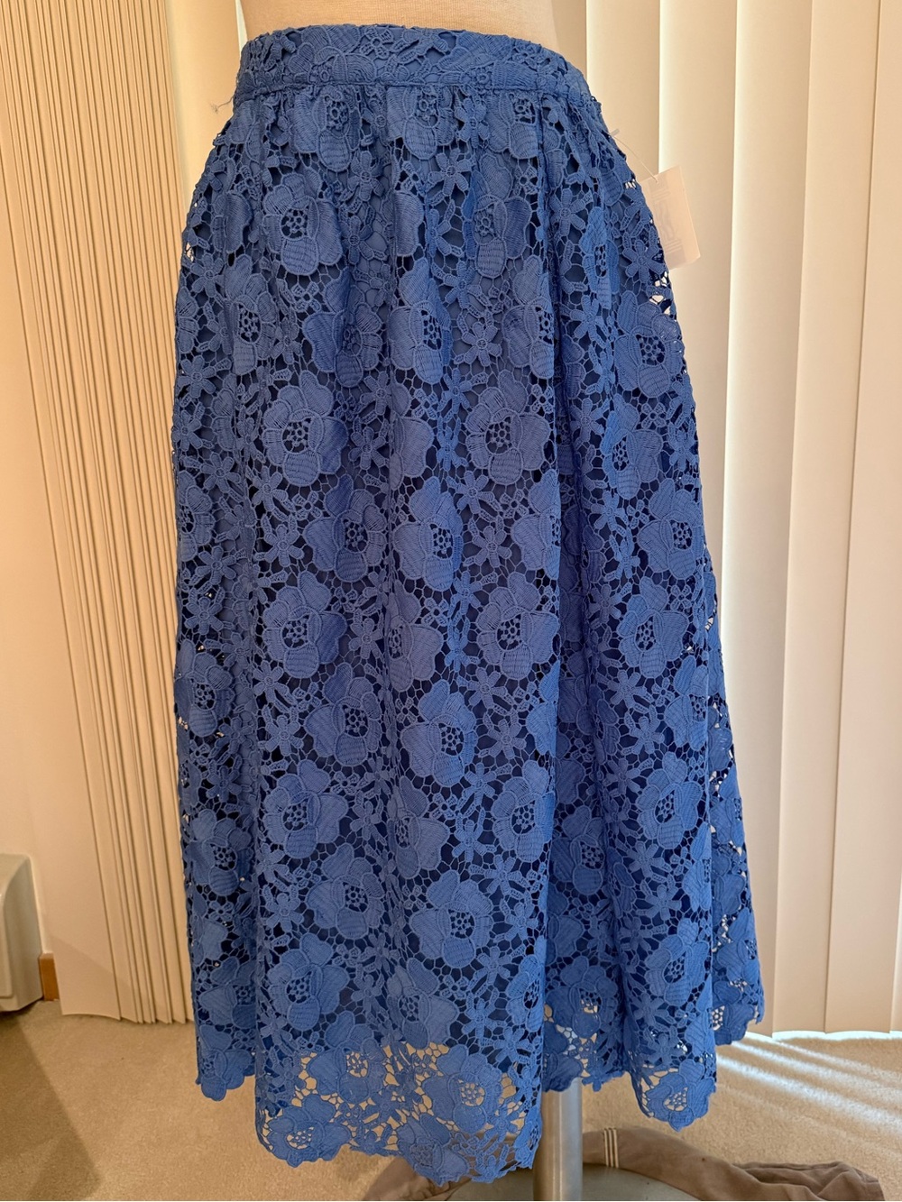 CeCe Blue Floral Lace Midi Skirt Women’s